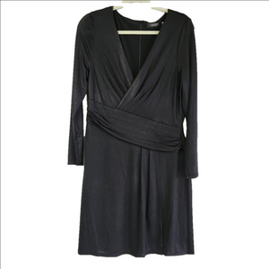 NWT Lauren Ralph Lauren Black long sleeve formal midi Dress Size 12